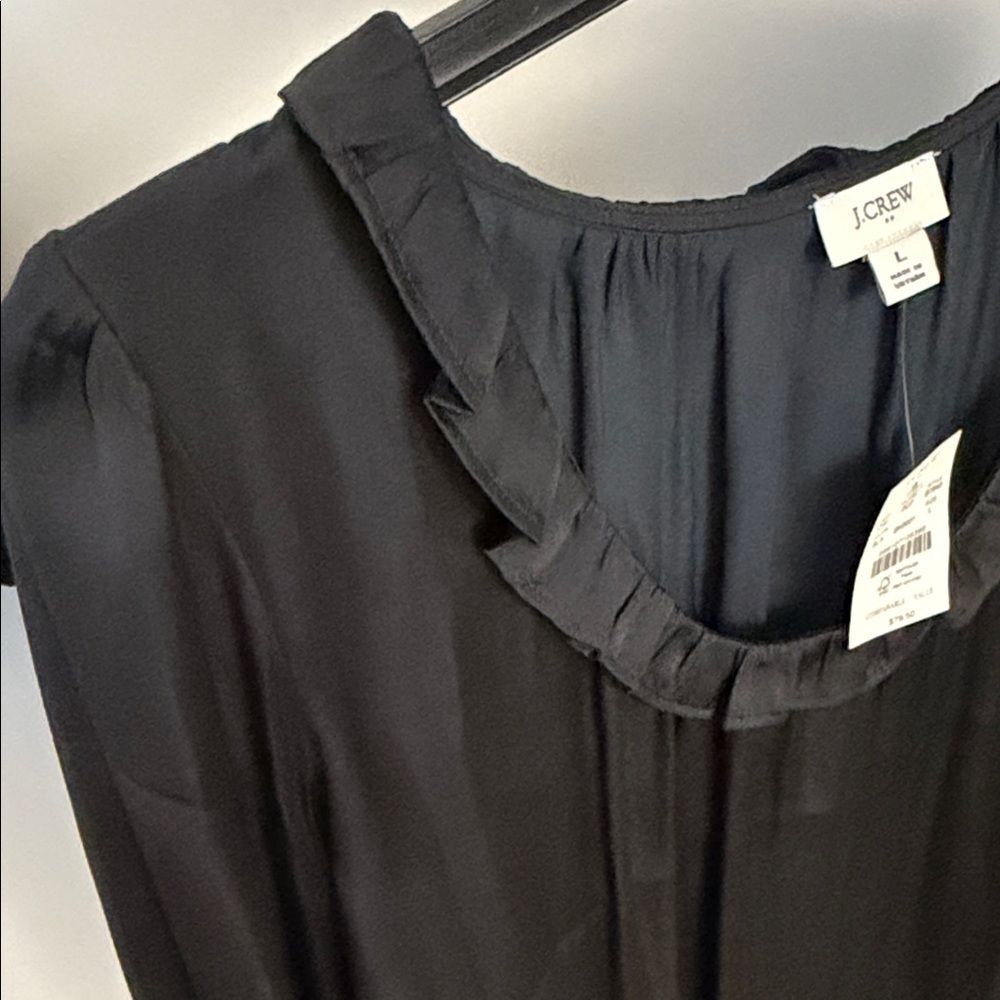 J. Crew Black Ruffled Blouse - Picture 4 of 6